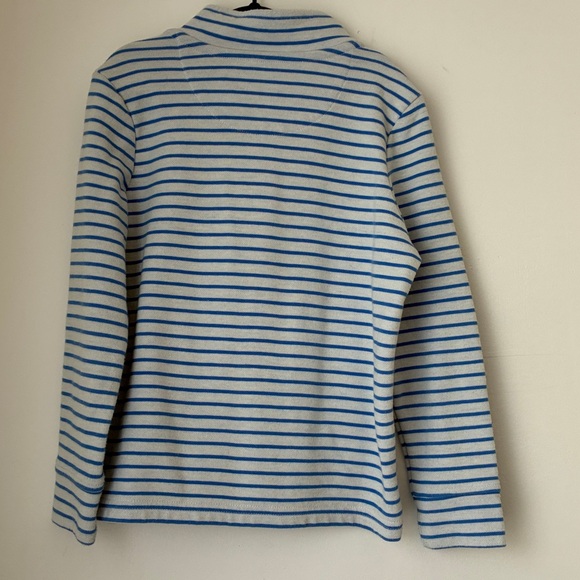 Vineyard Vines Light Blue White Striped Half-Zip Collar Sweatshirt Size 5 Unisex - Picture 4 of 6